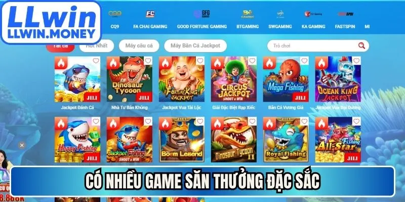 Có nhiều game săn thưởng đặc sắc