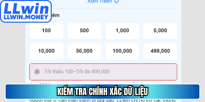 Nạp Tiền LLWIN - Cách Thao Tác Tự Động Duyệt Sau 10s 4 Kiểm tra chính xác dữ liệu